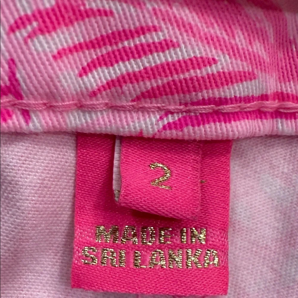 Lilly Pulitzer Pink Tropical High Waist Shorts Size 2